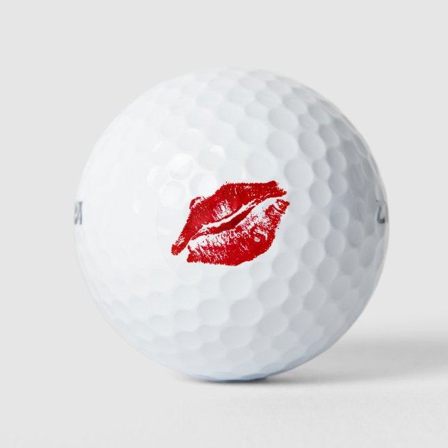 Lipstick Lips Kiss Ladies Golf Balls (Front)