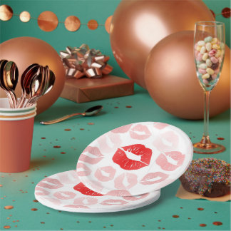 Lipstick Lips Paper Plate