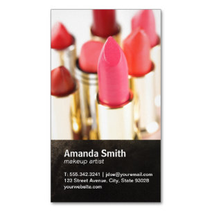 Lipstick   Makeup Artist Magnetic Business Card