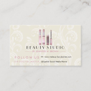 Lipstick Makeup Swirl Beauty Business Card