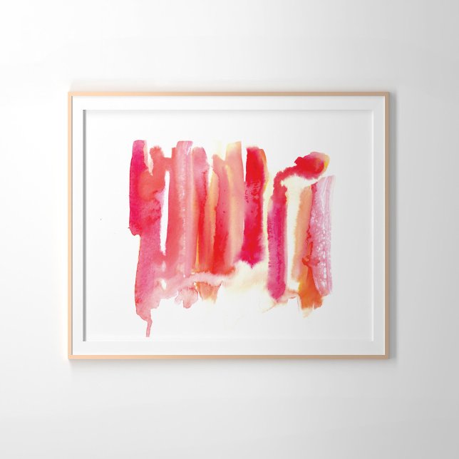 Lipstick Memories Watercolor Wash Pink Red Poster (Creator Uploaded)