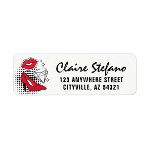Lipstick Modern Kiss Beauty Pop Art Return Address