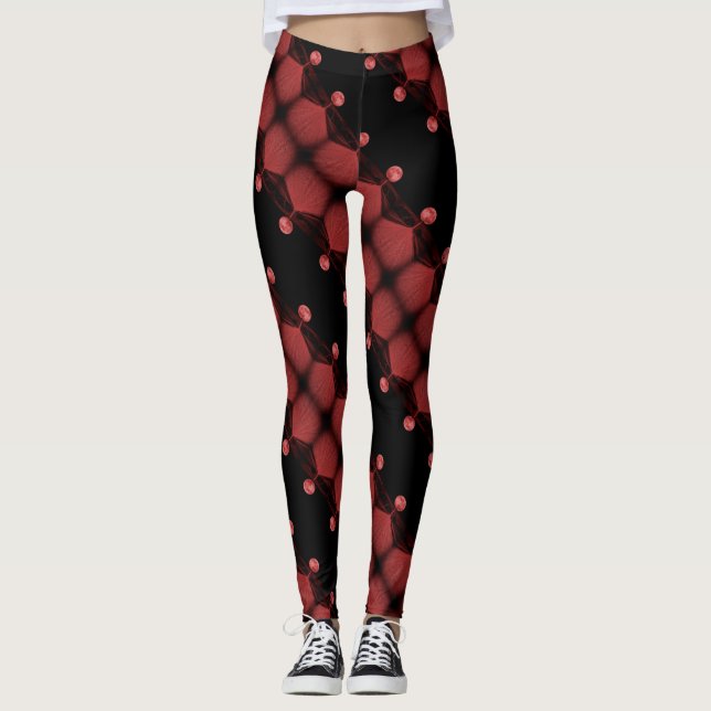 Lipstick Moon Love Hot Yoga Abstract Leggings (Front)