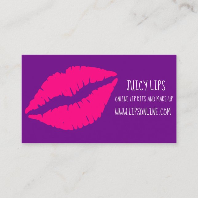Lipstick online freelance cosmetic business business card (Front)