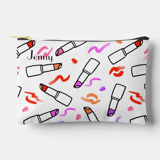 Lipstick Pattern Accessory Pouch (Front)