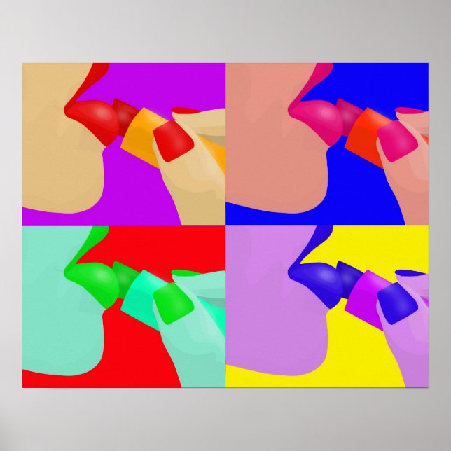 Lipstick - pop art poster (Front)