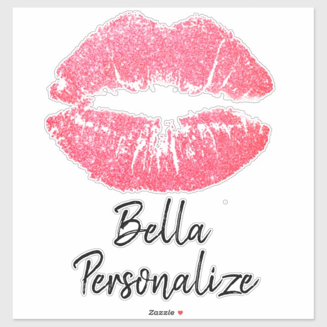 Lipstick print pink lip stain  (Sheet)