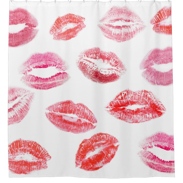 Lipstick prints: diverse women's lips. shower curtain (Front)