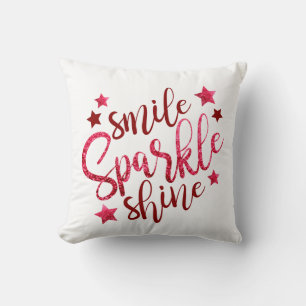 Lipstick Red Faux Sparkle Pillow for Her