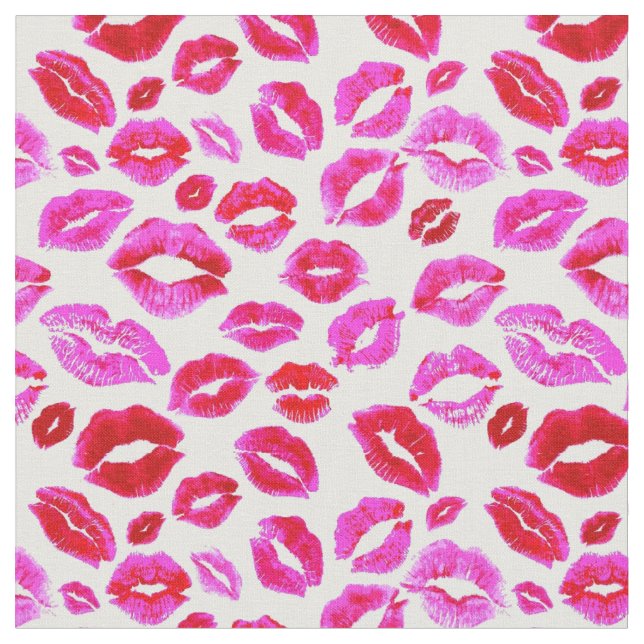 Lipstick red Pink lips kiss Makeup Cute Fabric (Close Up)