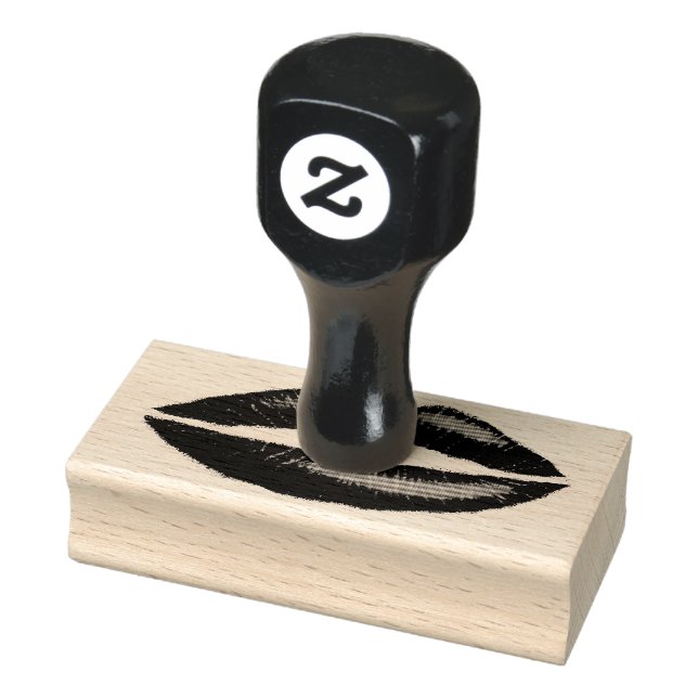 Lipstick Red Seductive Female Lips Rubber Stamp (Stamp)
