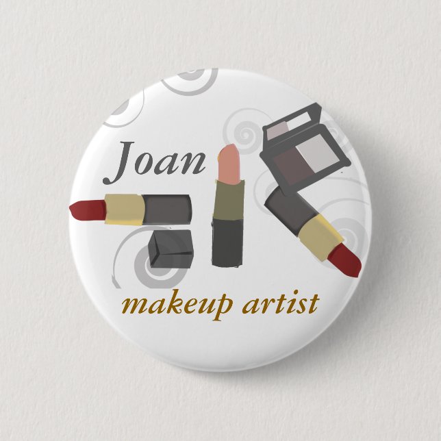 Lipstick Salon Spa Makeup Artist Cosmetics 6 Cm Round Badge (Front)