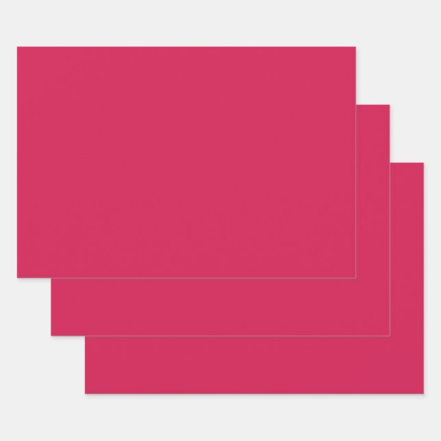 Lipstick  (solid colour) Crimson Wrapping Paper Sheet (Set)