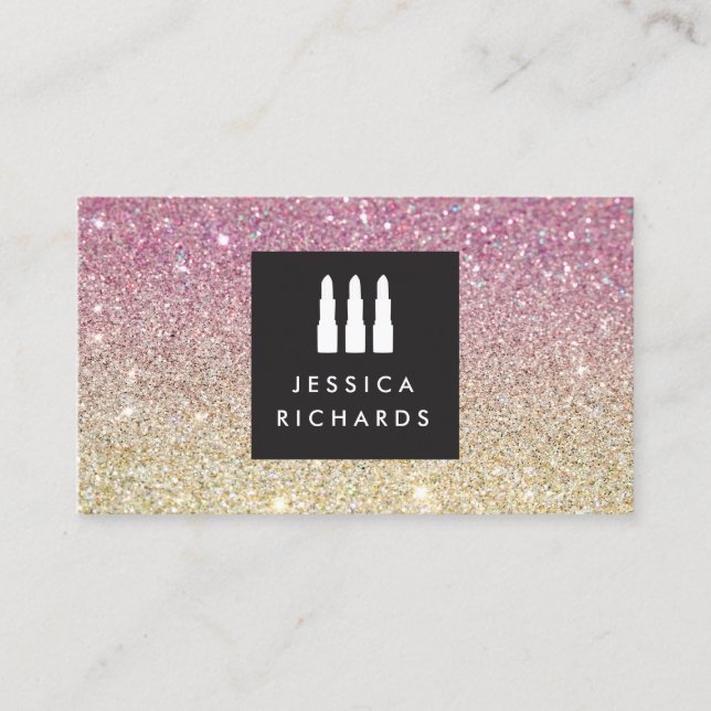 Lipstick Trio Logo for Freelance Makeup Artist IV Business Card (Front)