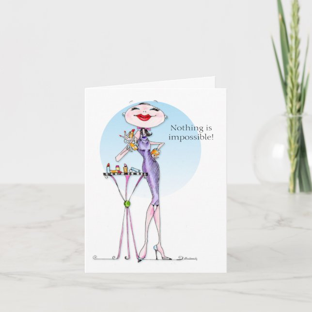 #lipstickHumor, #Funnywomenbirthday, #womenbirthda Card (Front)