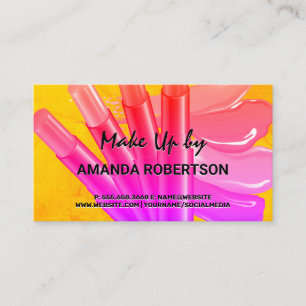Lipsticks Makeup Artist Business Card