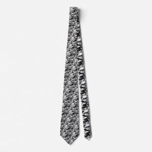 Liquefied Black White Marble, Tie