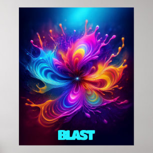Liquefied Blast Of Colour Customisable Poster 