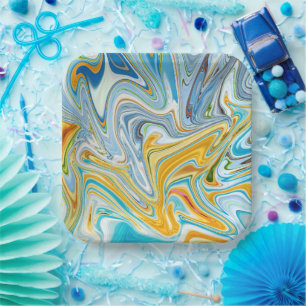 Liqufied Texture  Paper Plate
