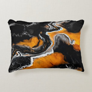 Liquid acrylic picture with artistic mixed paints decorative cushion