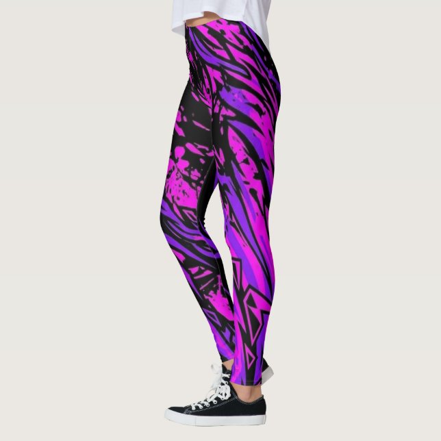Liquid Bio-Hazard Stripe Pattern  Leggings womens (Left)