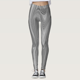 liquid black and white pattern leggings