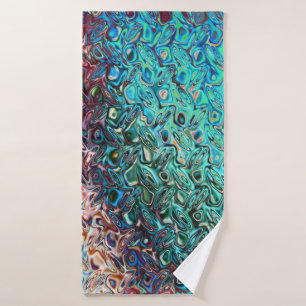 Liquid Blue Gel Abstract Bath Towel