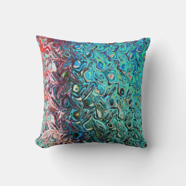 Liquid Blue Gel Abstract Cushion (Front)