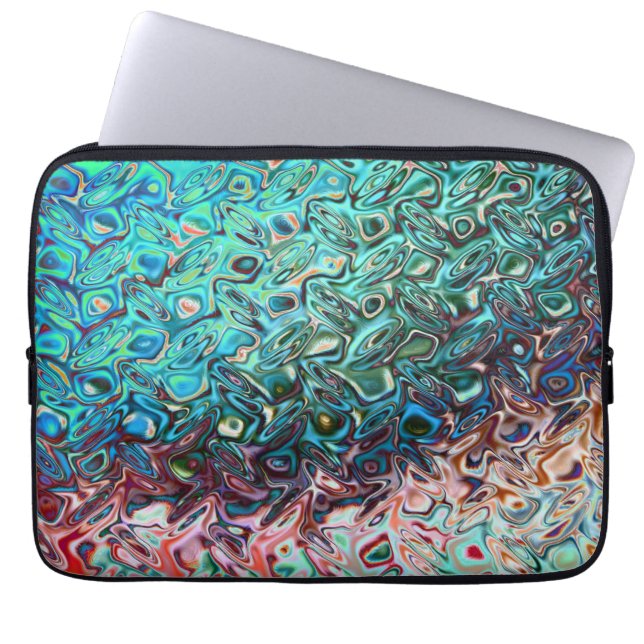 Liquid Blue Gel Abstract Laptop Sleeve (Front)