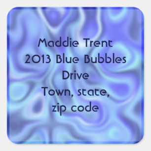 liquid blue square sticker