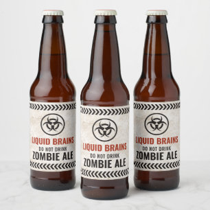 Liquid brains zombie labels for Halloween