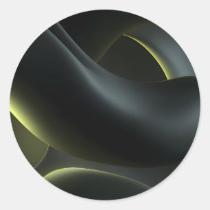 Liquid Chrome Abstract: Dark Iridescence Classic Round Sticker