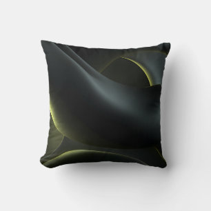 Liquid Chrome Abstract: Dark Iridescence Cushion