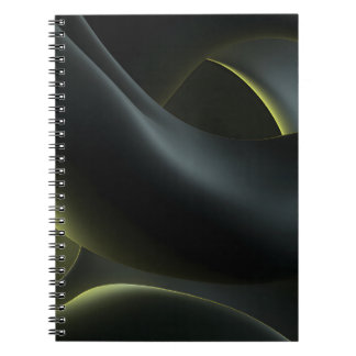 Liquid Chrome Abstract: Dark Iridescence Notebook
