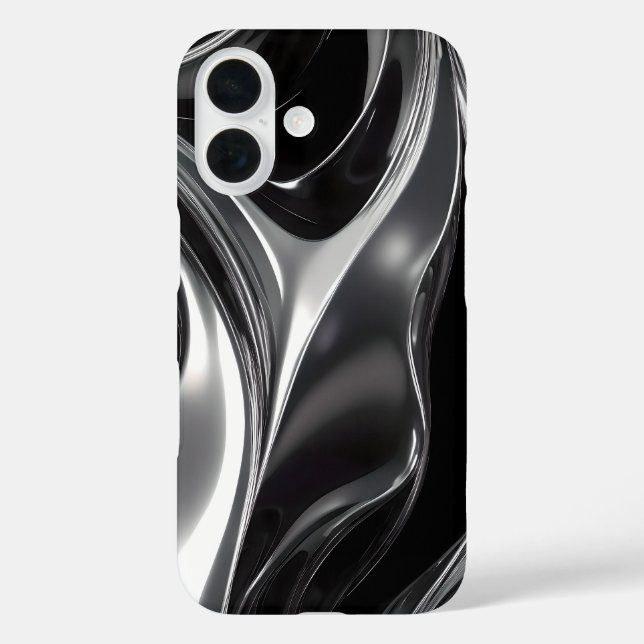 Liquid Chrome Flow – Abstract Metallic Texture Case-Mate iPhone Case (Back)