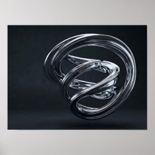 Liquid Chrome Knot Futuristic Canvas Print