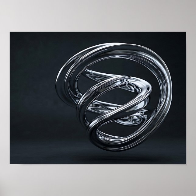 Liquid Chrome Knot Futuristic Canvas Print (Front)