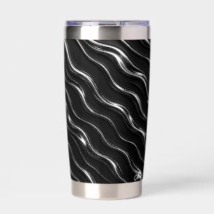 Liquid Chrome Motion Pattern Futuristic Women’s Insulated Tumbler