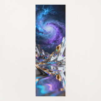 Liquid Chrome Mountain Rotating Nebula Yoga Mat