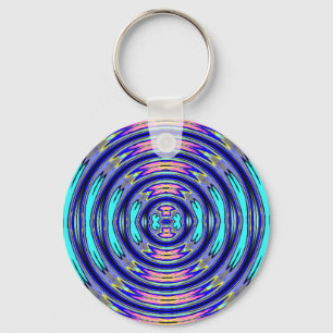 Liquid Circles Blue Purple & Pink Key Chain