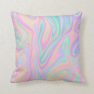 Liquid Colorful Abstract Rainbow Cushion