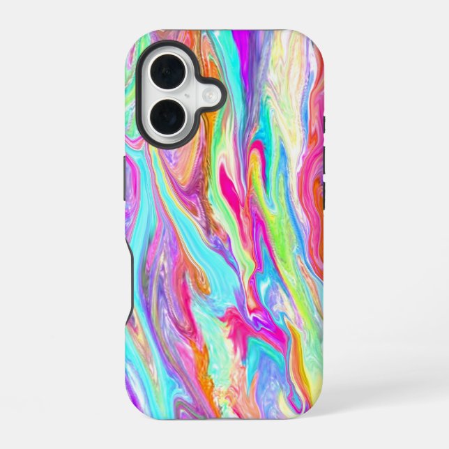 Liquid Colour Neon iPhone Case (Back)