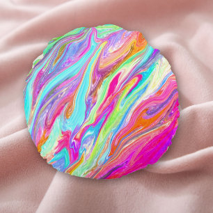 Liquid Colour Neon Round Cushion