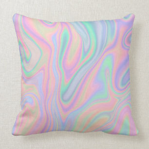 Liquid Colourful Abstract Rainbow Cushion
