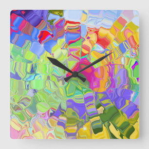 Liquid Colours Square Wall Clock