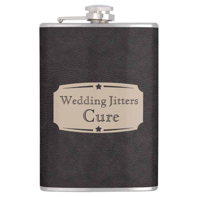 Liquid Courage Wedding Jitters Cure Hip Flask (Front)