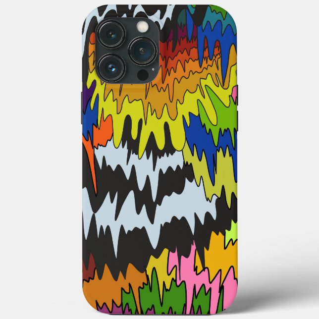 Liquid Drip Colourful Groovy Stripe Trippy Pattern Case-Mate iPhone Case (Back)