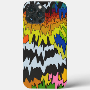 Liquid Drip Colourful Groovy Stripe Trippy Pattern iPhone 13 Pro Max Case