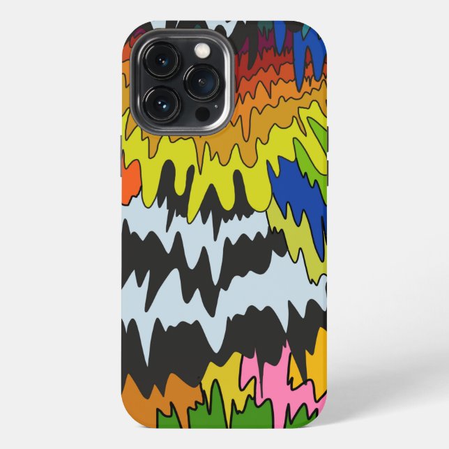 Liquid Drip Colourful Groovy Stripe Trippy Pattern iPhone Case (Back)