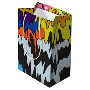 Liquid Drip Colourful Groovy Stripe Trippy Pattern Medium Gift Bag